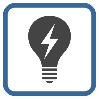 Elektrikli ampul vektör simgesi bir çerçeve içinde