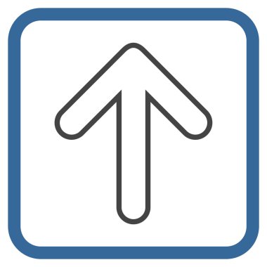 Vektör simgesi bir çerçeve içinde yukarı yönlü ok