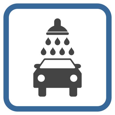 Oto yıkama vektör simgesi bir çerçeve içinde