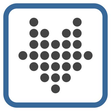 Vektör simgesi bir çerçeve içinde aşağı noktalı ok