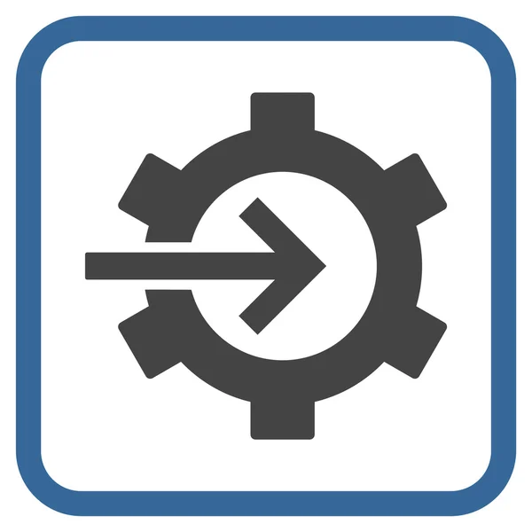 Cog Integration Vector Icon In a Frame — Stock Vector