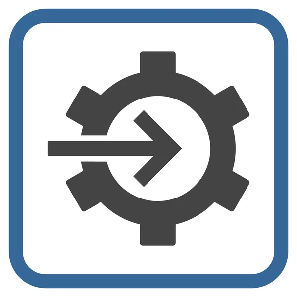 Icono de vectores de integración de engranajes en un marco — Vector de stock