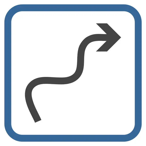 Křivka Arrow vektorové ikony v rámečku — Stockový vektor