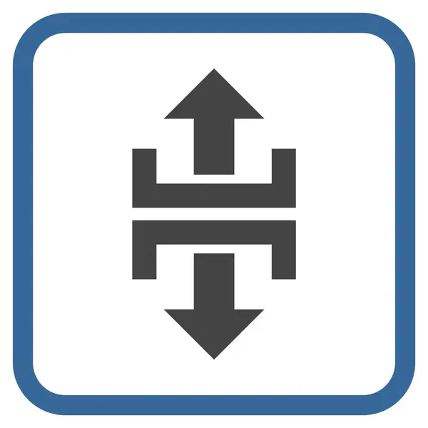 Diviser l'icône vectorielle de direction verticale dans un cadre — Image vectorielle