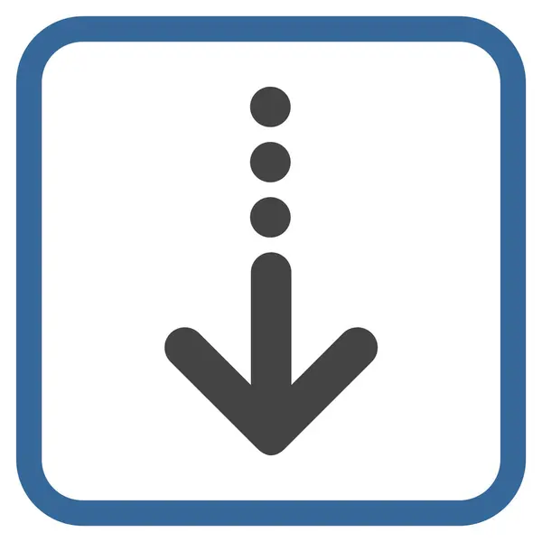 Skicka ner vektor ikonen i en ram — Stock vektor