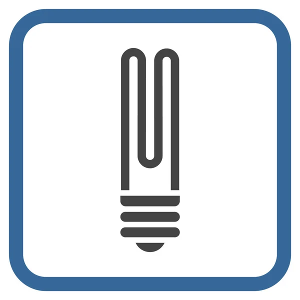 Флуоресцентная векторная икона лампы в кадре — стоковый вектор