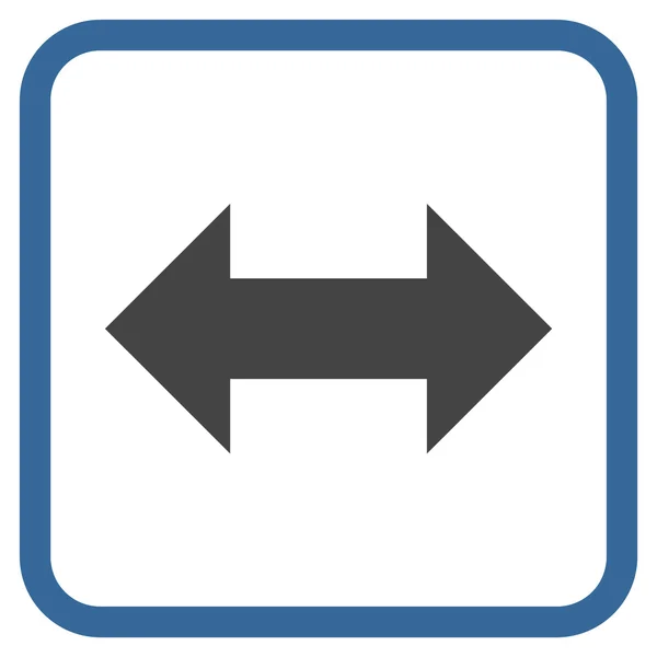 Icône vectorielle de flèches d'échange horizontales dans un cadre — Image vectorielle