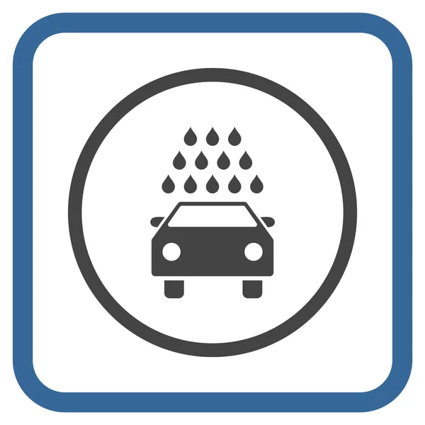 Car Wash Vector Icon In een Frame — Stockvector