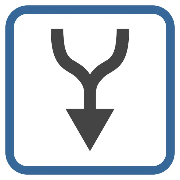 Combinar seta para baixo ícone do vetor em um quadro — Vetor de Stock
