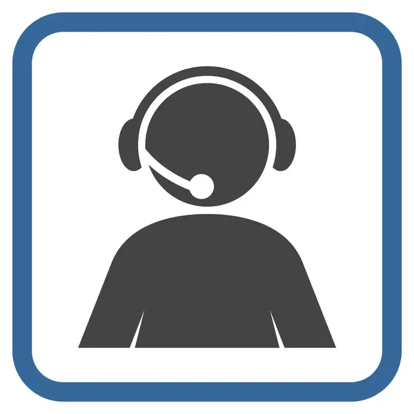 Call Center Operator Vector Icon In een Frame — Stockvector