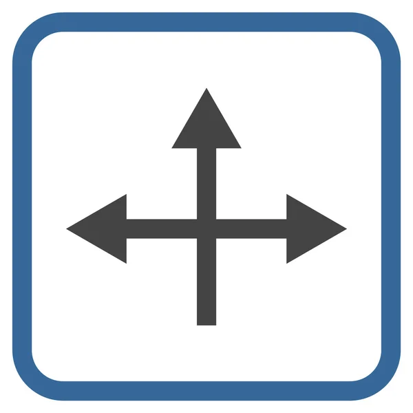Korsningen vägbeskrivningsikonen vektor i en ram — Stock vektor