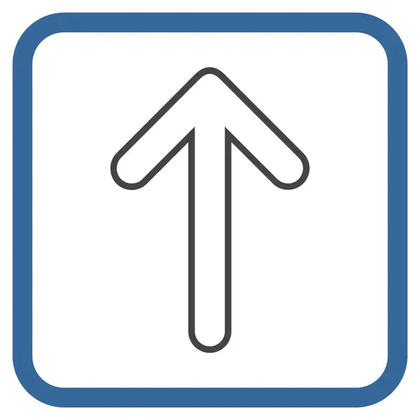 Flecha redondeada hacia arriba icono vectorial en un marco — Vector de stock