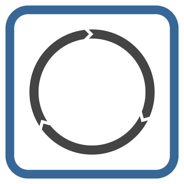 Rotationsvektorsymbol in einem Rahmen — Stockvektor