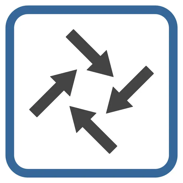 Dostředivé šipky vektorové ikony v rámečku — Stockový vektor