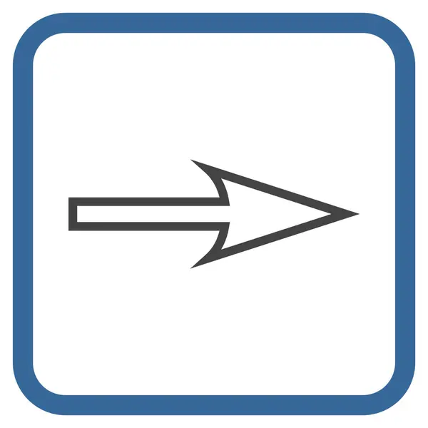 Scharfer Pfeil rechts Vektor-Symbol in einem Rahmen — Stockvektor