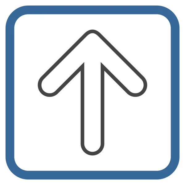 Abgerundetes Pfeil-nach-oben-Vektorsymbol in einem Rahmen — Stockvektor