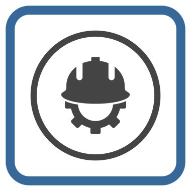 Geliştirme kask vektör simgesi bir çerçeve içinde