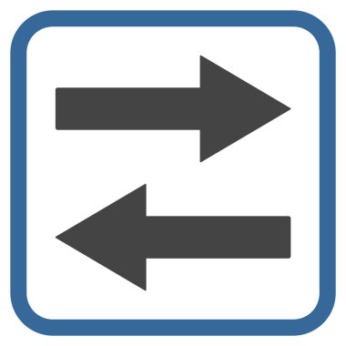 Yatay Çevir ok simge bir çerçeve içinde vektör