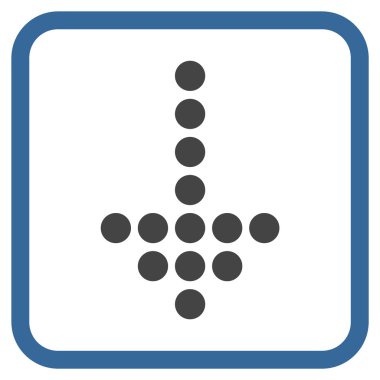 Vektör simgesi bir çerçeve içinde aşağı noktalı ok