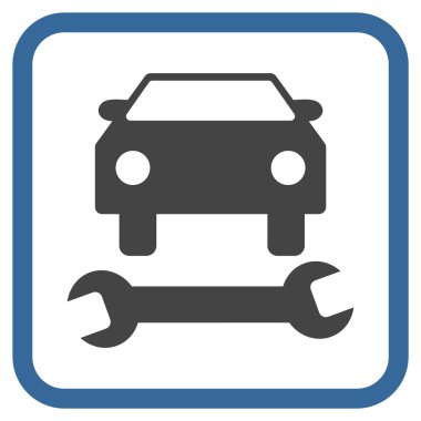 Araba tamir vektör simgesi bir çerçeve içinde