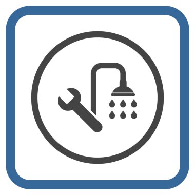 Sıhhi tesisat vektör simgesi bir çerçeve içinde