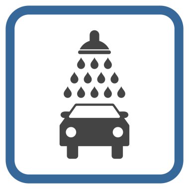 Araba duş vektör simgesi bir çerçeve içinde