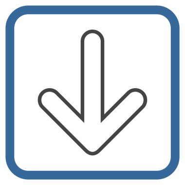 Vektör simgesi bir çerçeve içinde aşağı yönlü ok