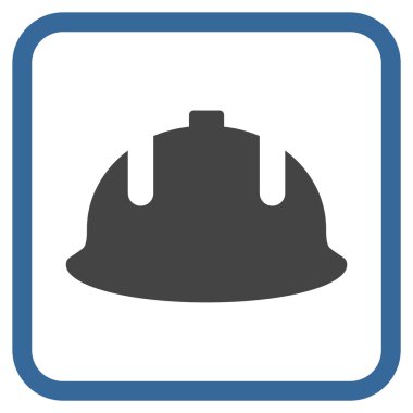 İnşaat kask vektör simgesi bir çerçeve içinde