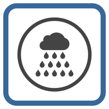 Yağmur bulutu vektör simgesi bir çerçeve içinde