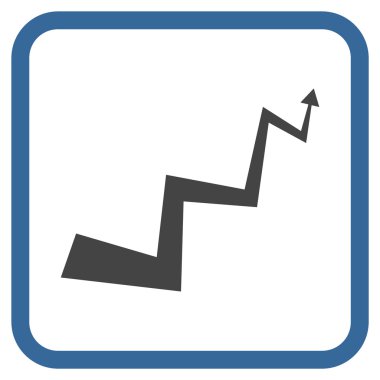 Eğri ok vektör simgesi bir çerçeve içinde