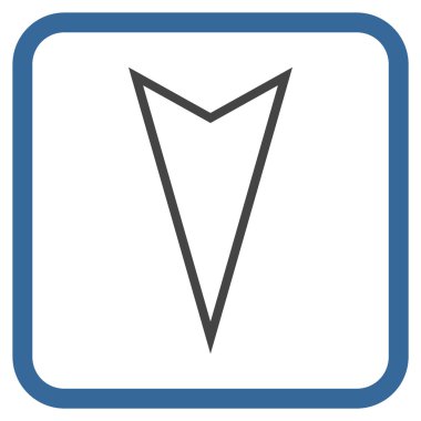 İşaretçi vektör simgesi bir çerçeve içinde aşağı