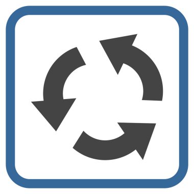 Geri dönüşüm vektör simgesi bir çerçeve içinde