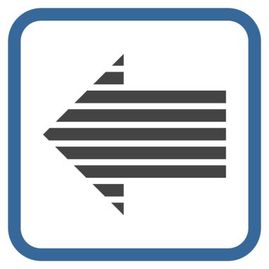 Şerit ok sol vektör simgesi bir çerçeve içinde