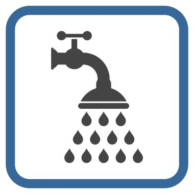 Duş musluk vektör simgesi bir çerçeve içinde