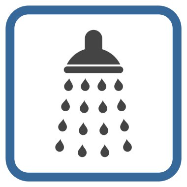 Duş vektör simgesi bir çerçeve içinde