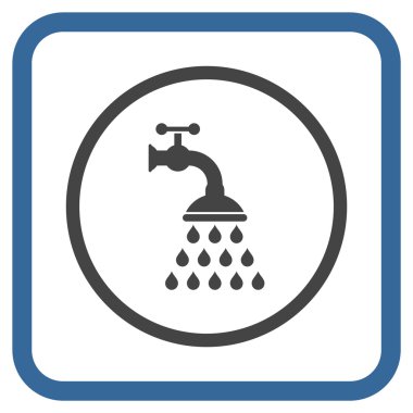 Duş musluk vektör simgesi bir çerçeve içinde