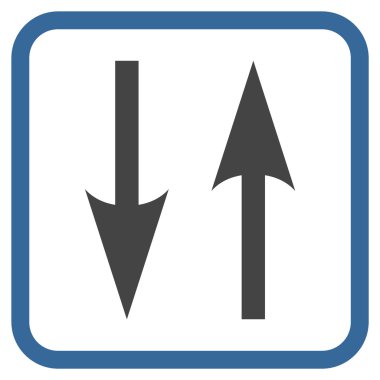Dikey Exchange oklar bir çerçeve içinde simge vektör