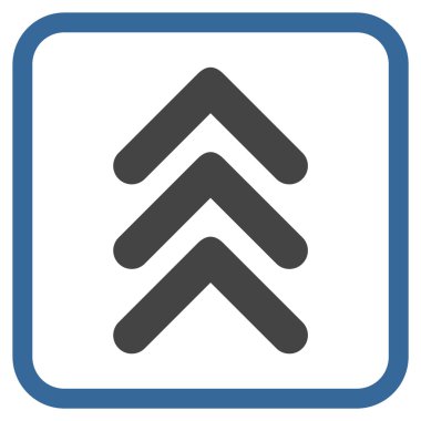 Vektör simgesi bir çerçeve içinde yukarı çift ok ucu