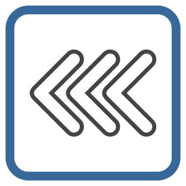 İşaretçi sol vektör simgesi bir çerçeve içinde üçlü