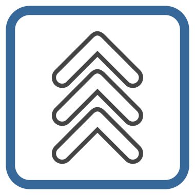 İşaretçi yukarı vektör simgesi bir çerçeve içinde üçlü