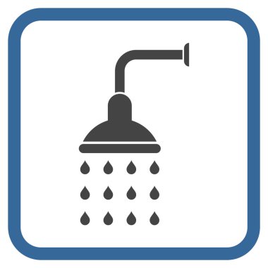 Duş vektör simgesi bir çerçeve içinde