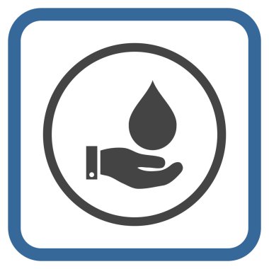 Su Servisi vektör simgesi bir çerçeve içinde