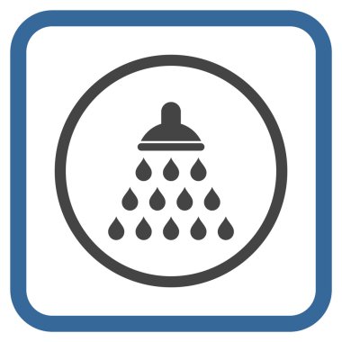 Duş vektör simgesi bir çerçeve içinde