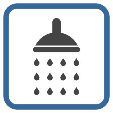 Duş vektör simgesi bir çerçeve içinde