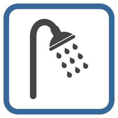 Duş vektör simgesi bir çerçeve içinde