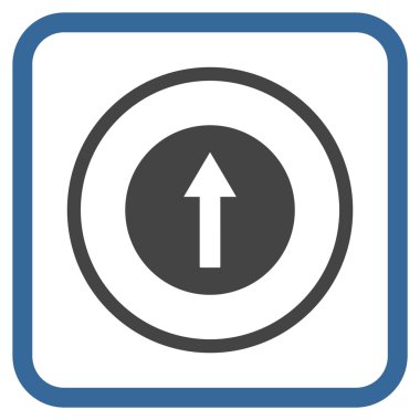 Bir çerçeve içinde yukarı yönlü ok vektör simgesi