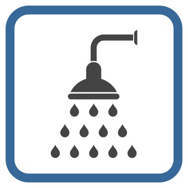 Duş vektör simgesi bir çerçeve içinde