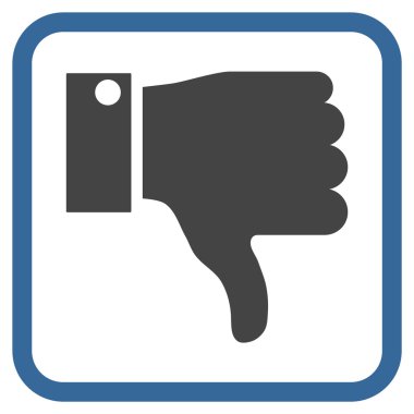 Vektör simgesi bir çerçeve içinde aşağı parmak