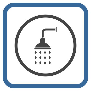 Duş vektör simgesi bir çerçeve içinde