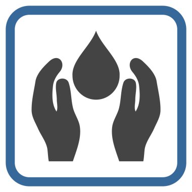 Su bakım vektör simgesi bir çerçeve içinde